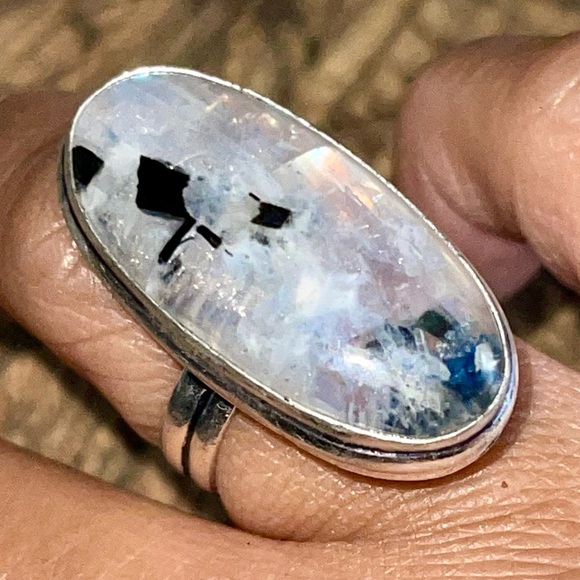 Rainbow Moonstone “The Visionary Stone” Ring 7 1/4 - Picture 7 of 14
